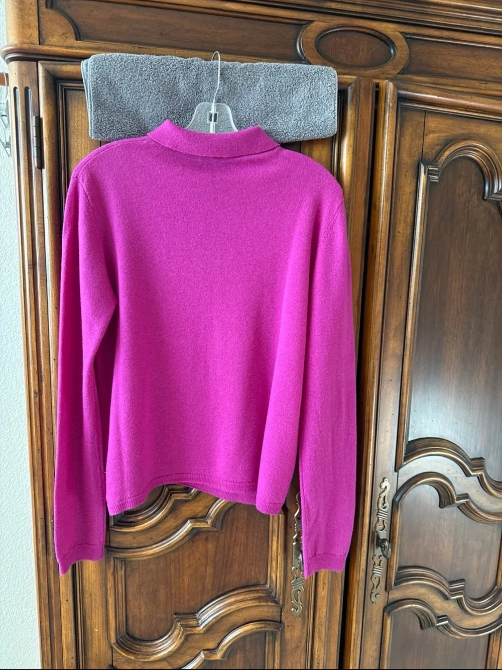 Zara 100% Wool Pink Polo Sweater Size XL Long Sleeve. Slim Fit